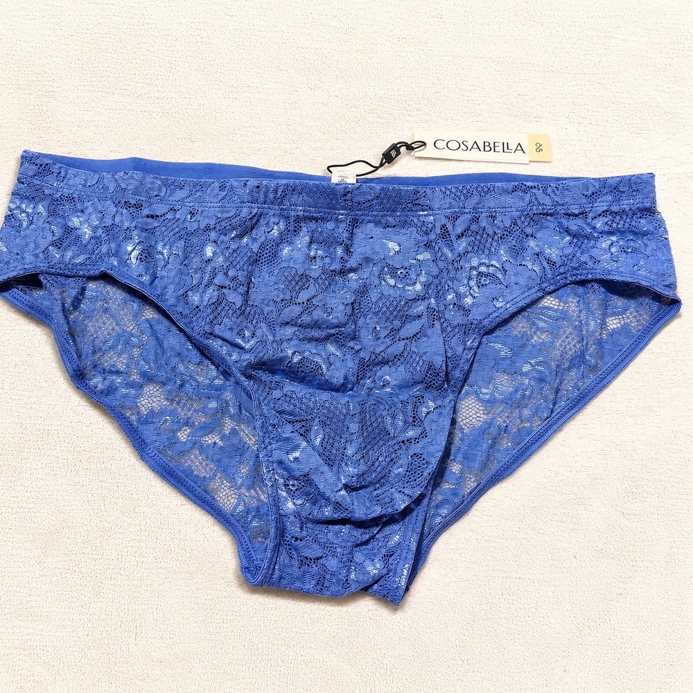 COSABELLA Men's Comfort Micro Brief Luzerne Blue Lace Underwear - Size L / NWT